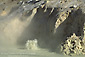 Geothermal activity in boiling mudpot pool at Bumpass Hell, Lassen Volcanic National Park, California