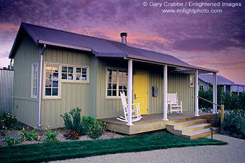 Evening light over guest cottage at The Carneros Inn, Napa Valley, California