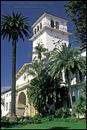Photo: Mediterranean style architecture detail on exterior facade of the Santa Barbara County Courthouse, California