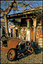 Photo: Old rusted car and antique gas station, Santa Ynez, Santa Barbara County, California