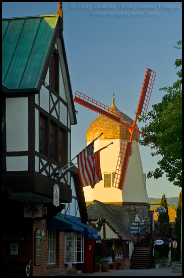 Photo: Wooden windmill in the Danish village of Solvang, Santa Barbara County, California