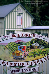 Sign and tasting room at Kelsey See Canyon Vineyards San Luis Obispo County, California