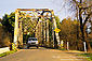Narrow one lane cantalever bridge over Dry Creek, Sonoma County, California