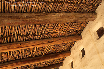 Detail adobe wall and Roof, Sonoma Mission, Sonoma State Historic Park, California