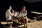 Couple having wine picnic at Buena Vista Winery, Sonoma Valley, California