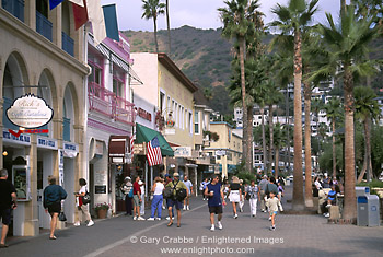 Picture: Shops and tourists along the Promenade, Avalon, Catalina Island, California