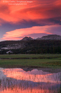 Lenticular cloud at sunset over Tuolumne Meadows, Yosemite National Park, California