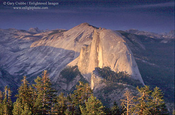 Sunset light on Half Dome from Sentinel Dome, Yosemite National Park, California