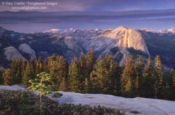 Sunlight on Half Dome , from Sentinel Dome, Yosemite National Park, California