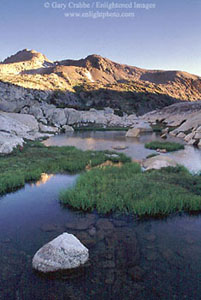 Alpine tarn in the Nine Lake Basin, near Tioga Pass, near Yosemite National Park, California