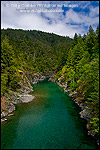 Picture: Smith River flowing through forest canyon, Del Norte County, California