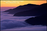 Photo: Fog at sunset along the coastal cliffs of the King Range, Lost Coast, near Shelter Cove, Humboldt County, CALIFORNIA