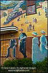 Photo: Painted wall mural showing victorian era life in the early 1900's, Blue Lake, Humboldt County, California