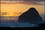 Photo: Sunset over Sugarloaf Rock at Cape Mendocino, the westernmost point of land in the contiguous US, on the Lost Coast, California