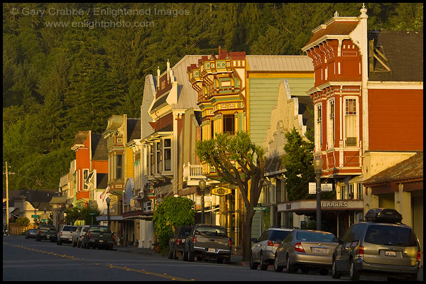 Photo: Sunrise light on the Victorian era town of Ferndale, Humboldt County, California