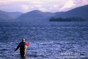 Fly-Fishing on Lake George, Lake George Village, Adirondack Mountains, New York