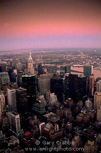 Evening twilight over New York City, New York