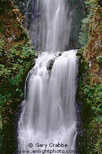 Waterfall detail, Multnomah Falls, Columbia River Gorge National Recreation Area, near Portland, Oregon