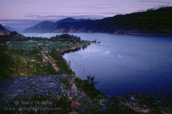 Pre-dawn light over the Columbia River, Columbia River Gorge National Recreation Area, near Portland, Oregon