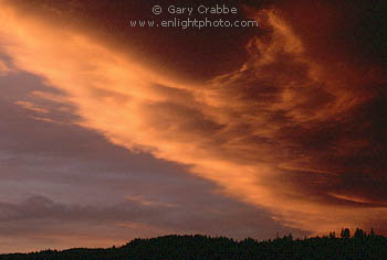 Red storm clouds at sunset, Columbia River Gorge National Recreation Area, Oregon