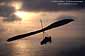 Hang glider at sunset, Fort Funston, San Francisco, California