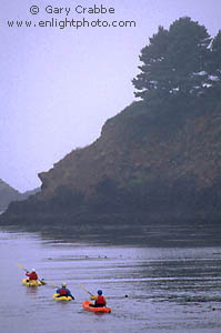 Sea kayaking on the Mendocino coast, near Little River, California