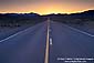 Sunset over Highway 50 in the middle of the Nevada Desert
