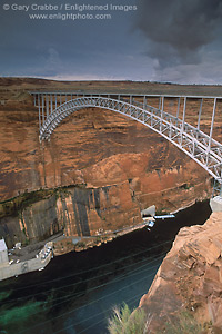 Image: Steel Arch bridge above the Colorado River at Glen Canyon, near Page, Arizona