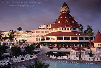 Sunset light on the Hotel Del Coronado, San Diego County, California