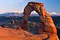 Sunset light on Delicate Arch, Arches National Park, Utah