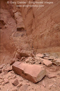 Fallen rock beneath cliff, Capitol Reef National Park, Southern Utah