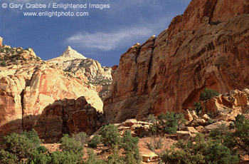 Rock cliffs in Capitol Gorge, Capitol Reef National Park, Southern Utah