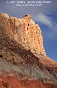 Sunlight on red rock cliffs, Capitol Reef National Park, Southern Utah