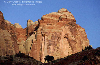 Afternoon light on red rock cliffs, Capitol Reef National Park, Southern Utah