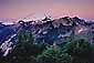 Pre-dawn light over Mount Baker volcano, Cascade Mountain Range, Washington