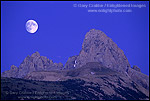 Picture of Moonrise over the Grand Teton, from Targhee NF, on the west slope of the Teton Range, WYOMING 