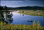 Canoe paddlers at Oxbow Bend, Snake River, Grand Teton Nat'l. Pk., WYOMING