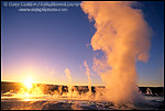 Photo: Fountain Geyser at sunset, Fountain Paint Pot area, Yellowstone National Park, Wyoming