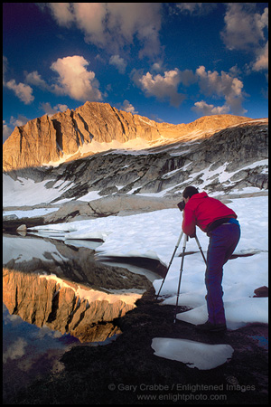 Picture: Photographer at work in the High Sierra, near Yosemite, California