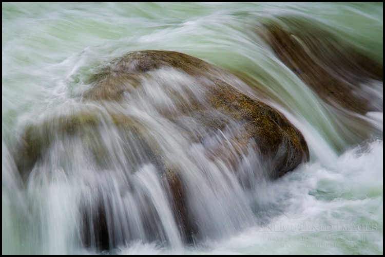 Image: Water rushing over boulders in the Merced River (Detail), Yosemite National Park, California