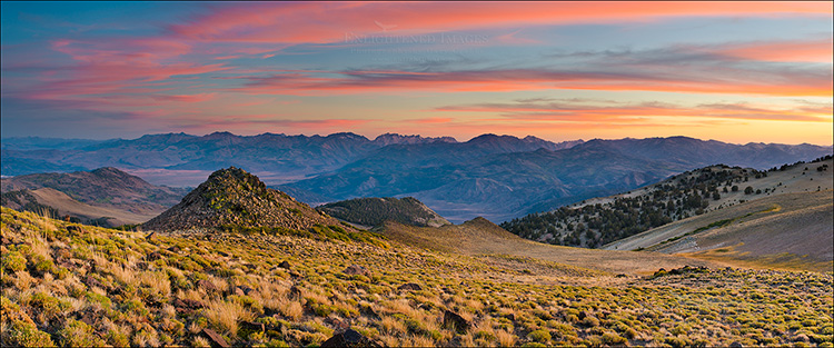 Image: Clouds at sunset over the Sierra Nevada, as seen from the Sweetwater Mountains, California
