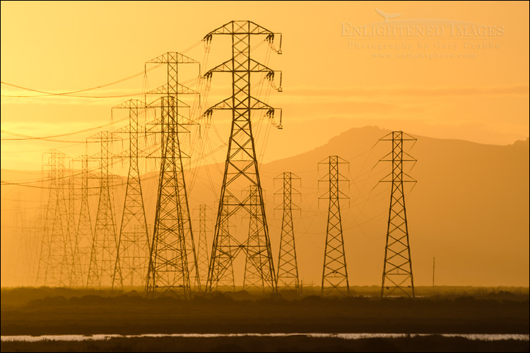 Image: High Capacity Electrical Transmission Towers passing through the San Pablo Bay National Wildlife Refuge, Sonoma County, California