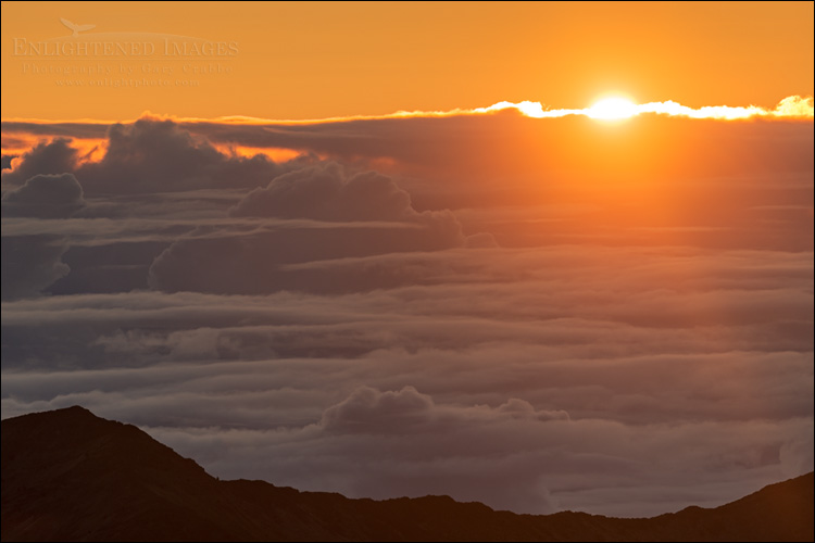 Image: Sunrise as seen from the summit of Haleakala National Park, Maui, Hawaii