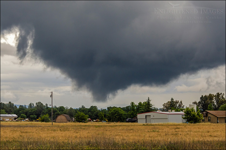 Image: Severe storm clouds with rotating funnel cloud base, Redding, Shasta County, California