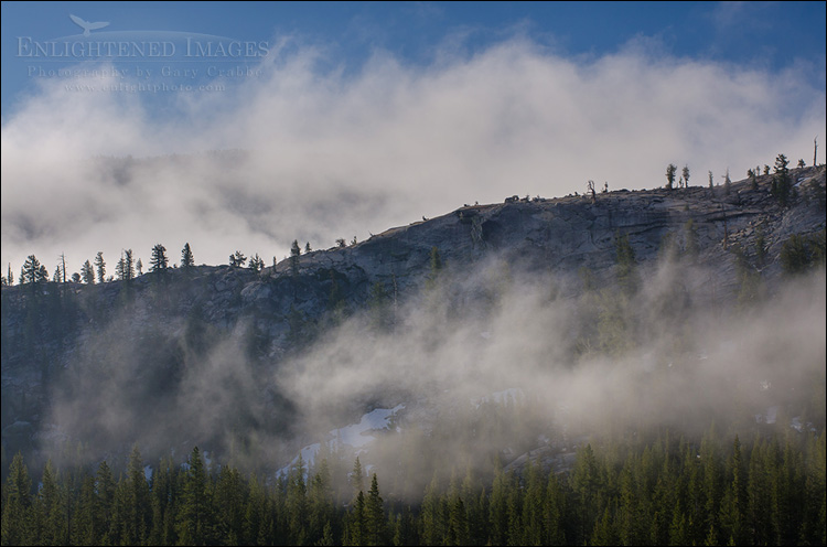 Image: Clearing clouds over mountain ridges, Yosemite National Park, California