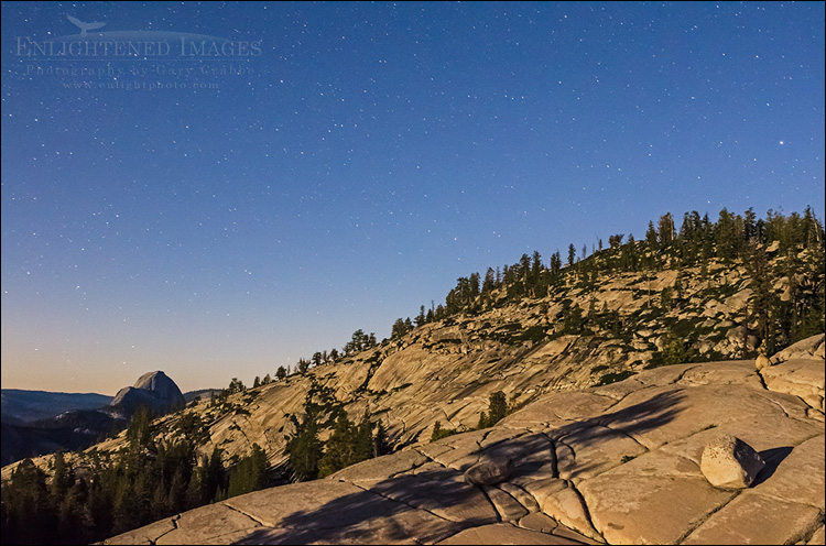Image: Night sky and stars over Half Dome from Olmsted Point, Yosemite National Park, California
