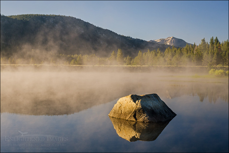 Image: Mist rising of unnamed lake in the Hope Valley, Alpine County, California
