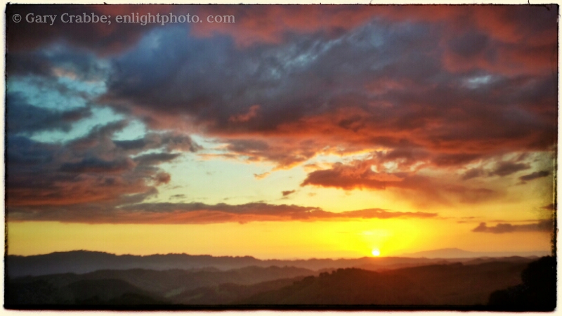 Image: Sunset over the East Bay Hills from Briones Regional Park, California<