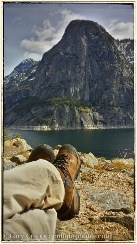Image: Relaxing moment during a hike at Hetch Hetchy, Yosemite National Park, California
