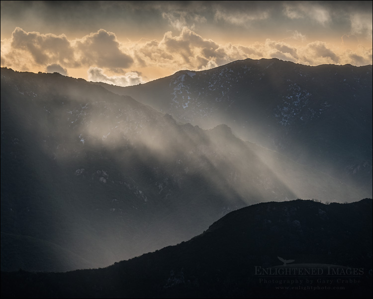 Image: Sunlit rain over mountain ridge in the Los Padres National Forest, Monterey County, California